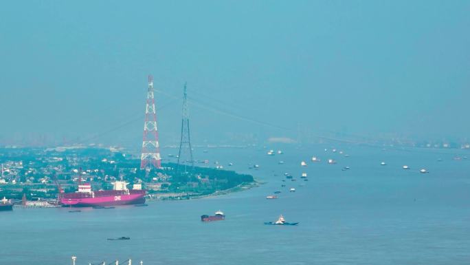 4K长江航运港口工业航拍
