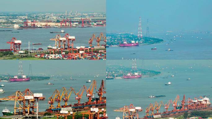 4K长江航运港口工业航拍