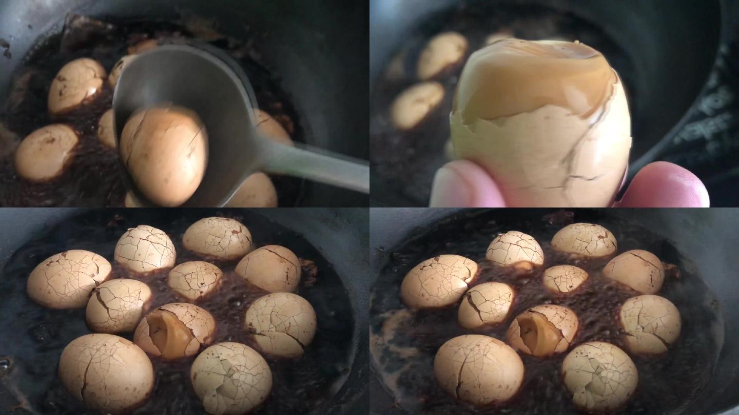 五香茶叶蛋制作过程展示煮茶叶蛋煮五香卤蛋