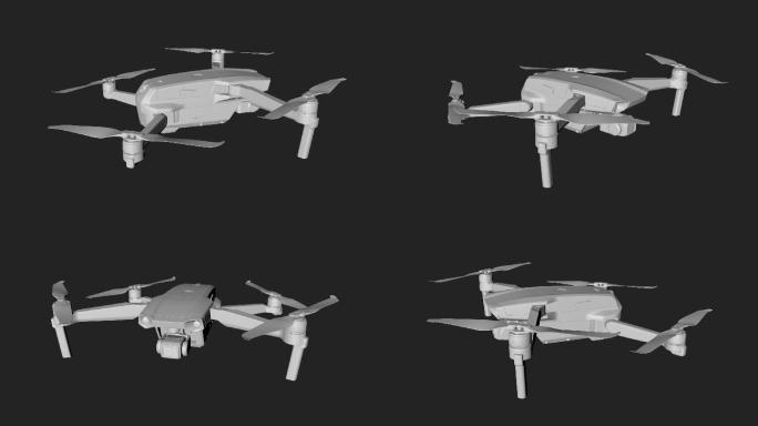 大疆mavic air2无人机白模模型