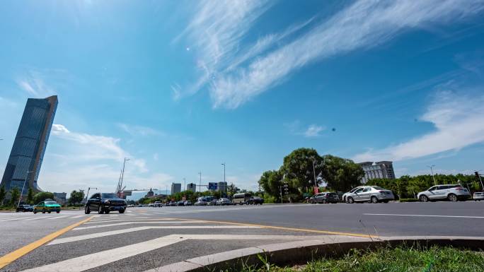 宁夏银川北京中路车流延时摄影