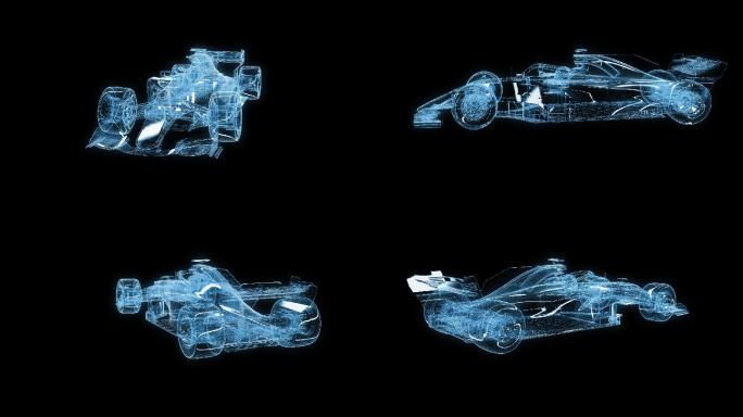 全息F1赛车透明通道素材