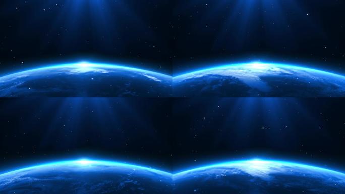 宇宙地平线星空动态蓝色地球动态背景