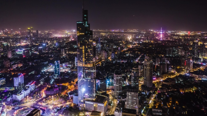 8K南京紫峰夜景延时