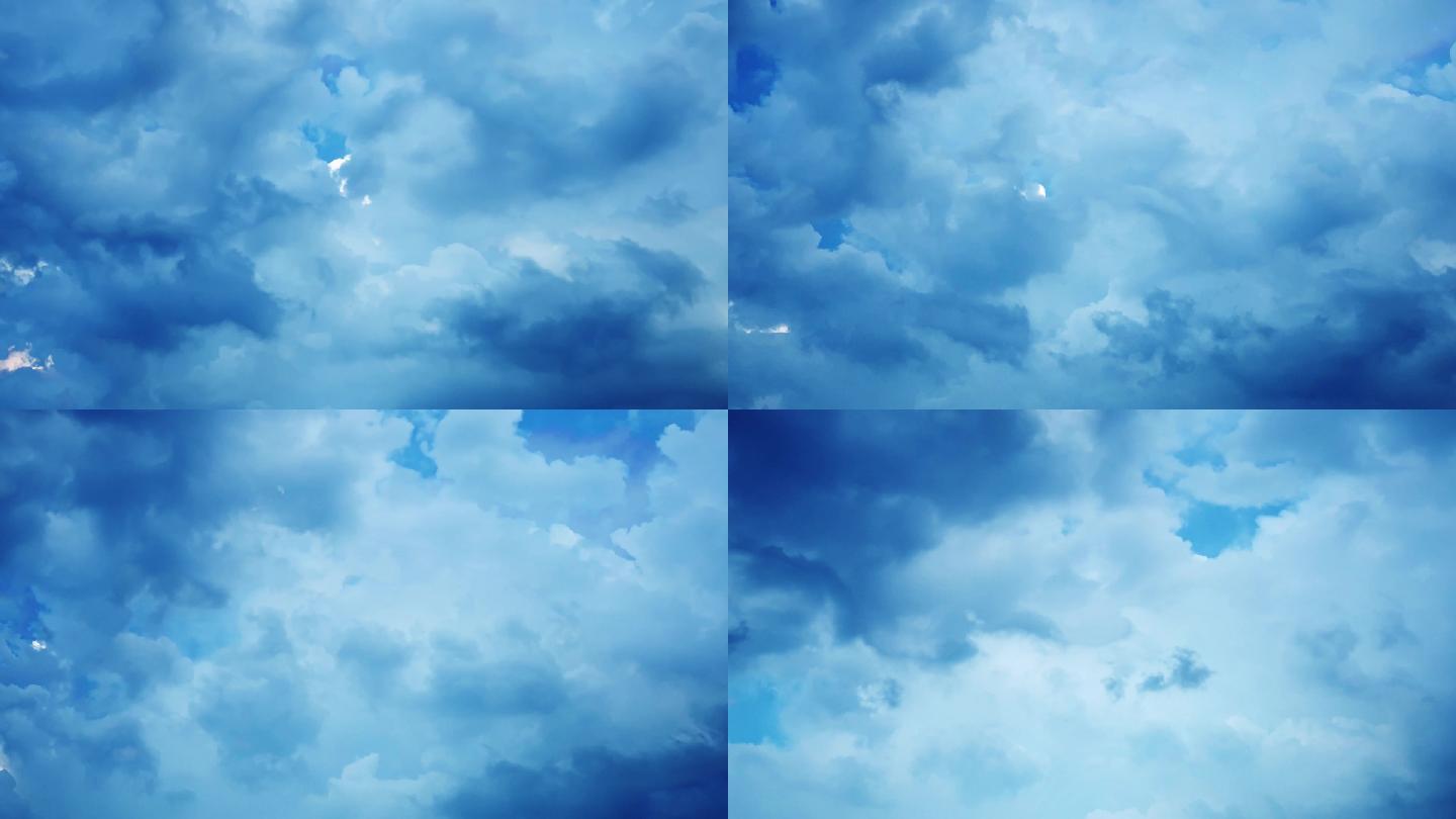 【HD天空】蓝色云团云层阴天阴云风起云涌