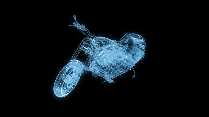 全息摩托车透明通道素材