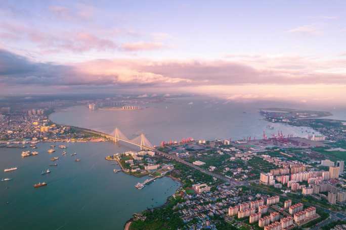 儋州环新英湾区洋浦大桥远景