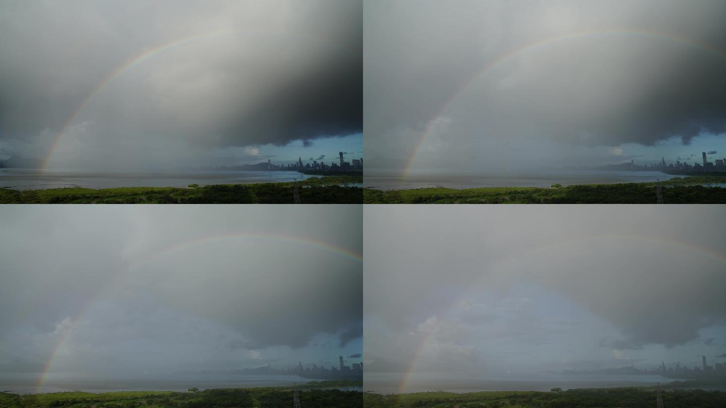 深圳海面风雨过后见彩虹