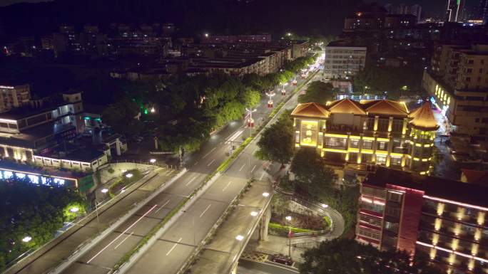 4K 航拍延时 江门蓬江大桥夜景车流