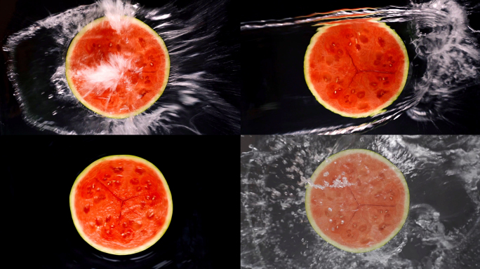 无籽西瓜泼水创意水果广告实拍