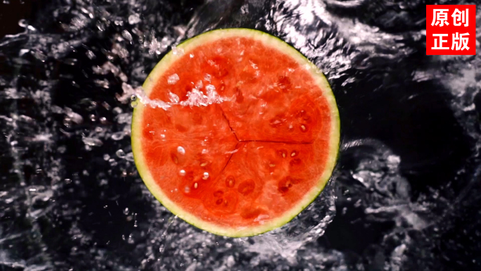 无籽西瓜泼水创意水果广告实拍