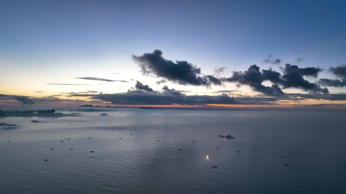 4k航拍清晨的东山岛海平面