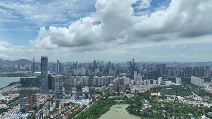 深圳南山区深圳湾航拍