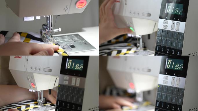 裁缝设计师使用缝纫机做衣服