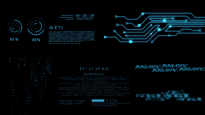 背景元素文字代码科技素材 5条*30秒