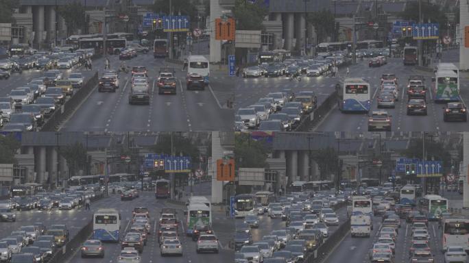 Vlog素材城市上海马路交通车辆升格