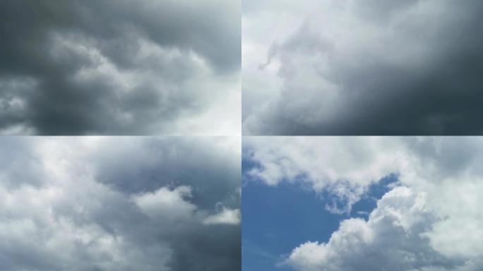 【4K】乌云变蓝天白云延时摄影55秒