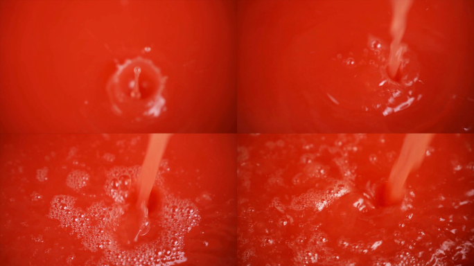 水果蔬菜升格实拍西瓜汁番茄汁西红柿汁