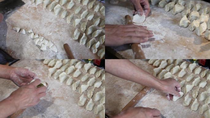东北方过年节中式传统节日美食包饺子煮饺子