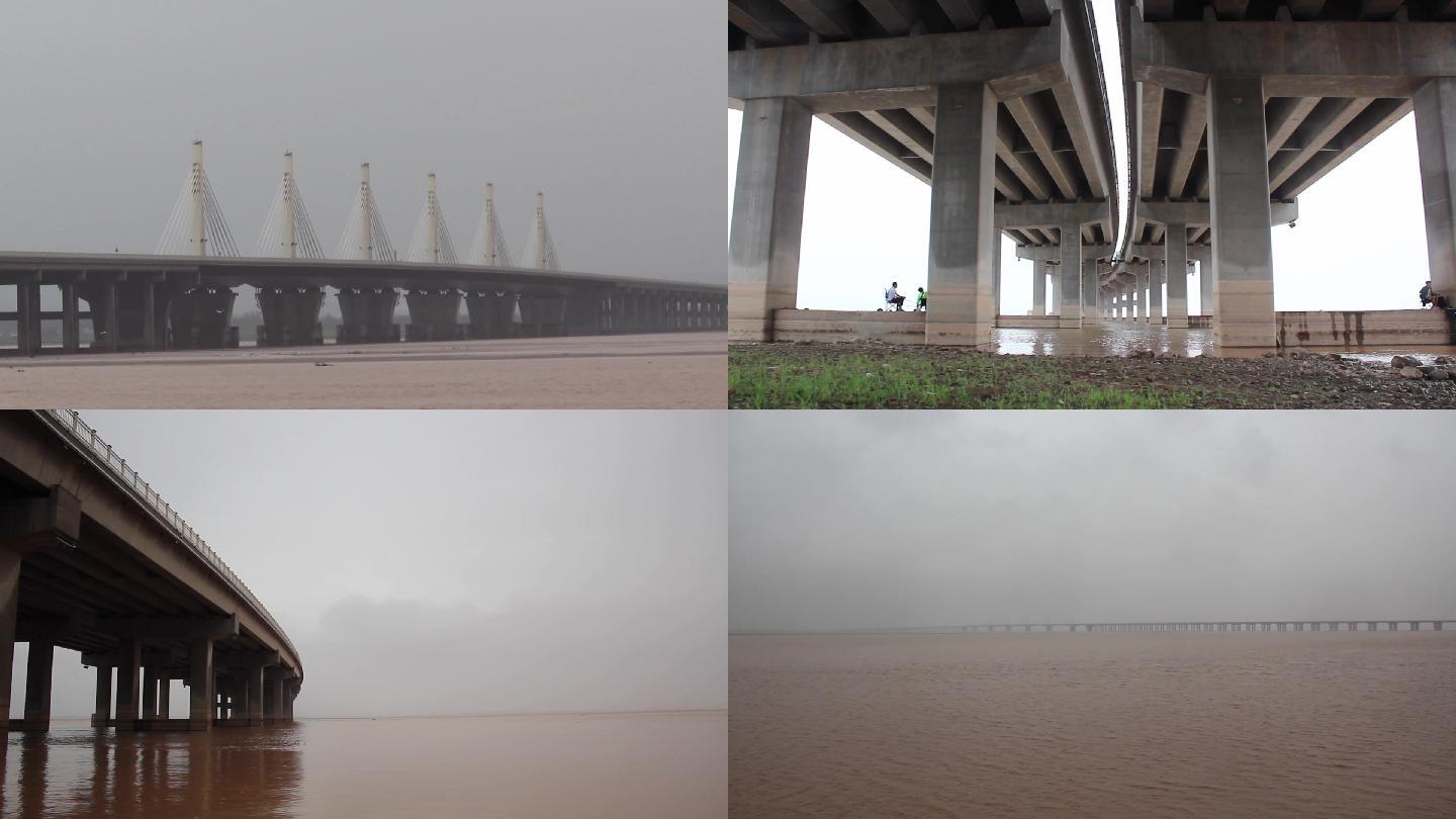 下雨黄河大桥