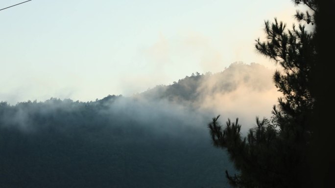 晨雾 日出 清晨 山间 延时