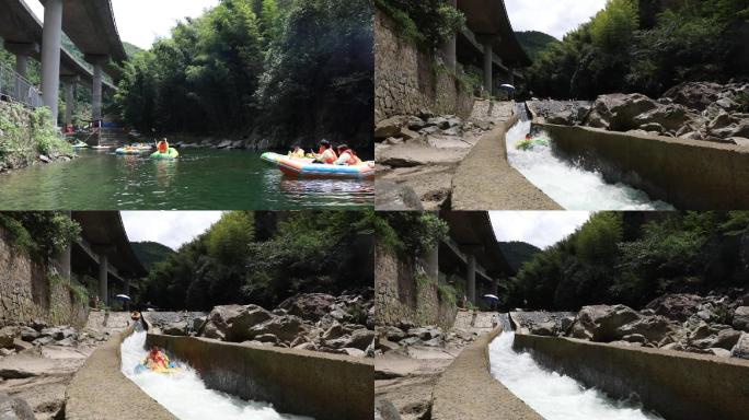 实拍夏天清凉漂流 水上