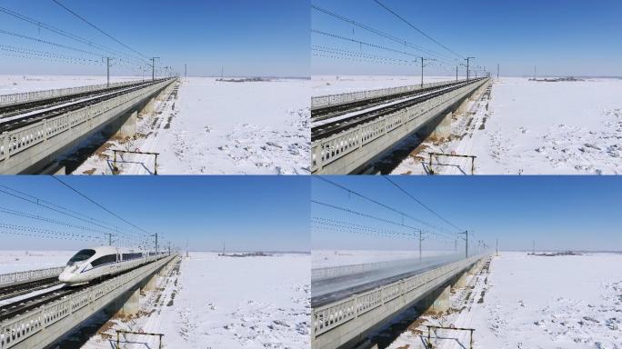 高铁行驶 雪天高铁