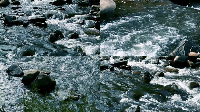 小溪流水慢镜头实拍视频