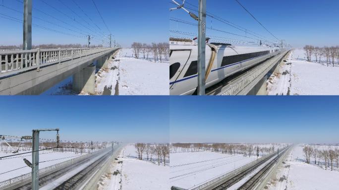 高铁行驶 雪天高铁