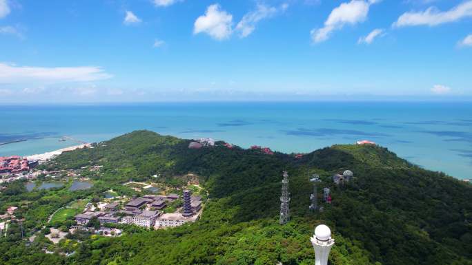 4K北海冠头岭航拍 北海冠头岭普度寺航拍