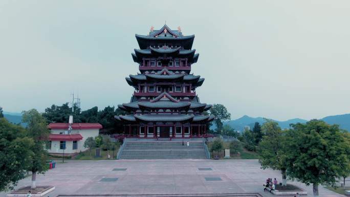 高速公路 老铁路线 高架桥 古塔 风景