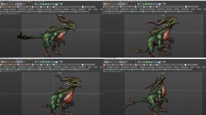 恐龙C4D模型动作工程