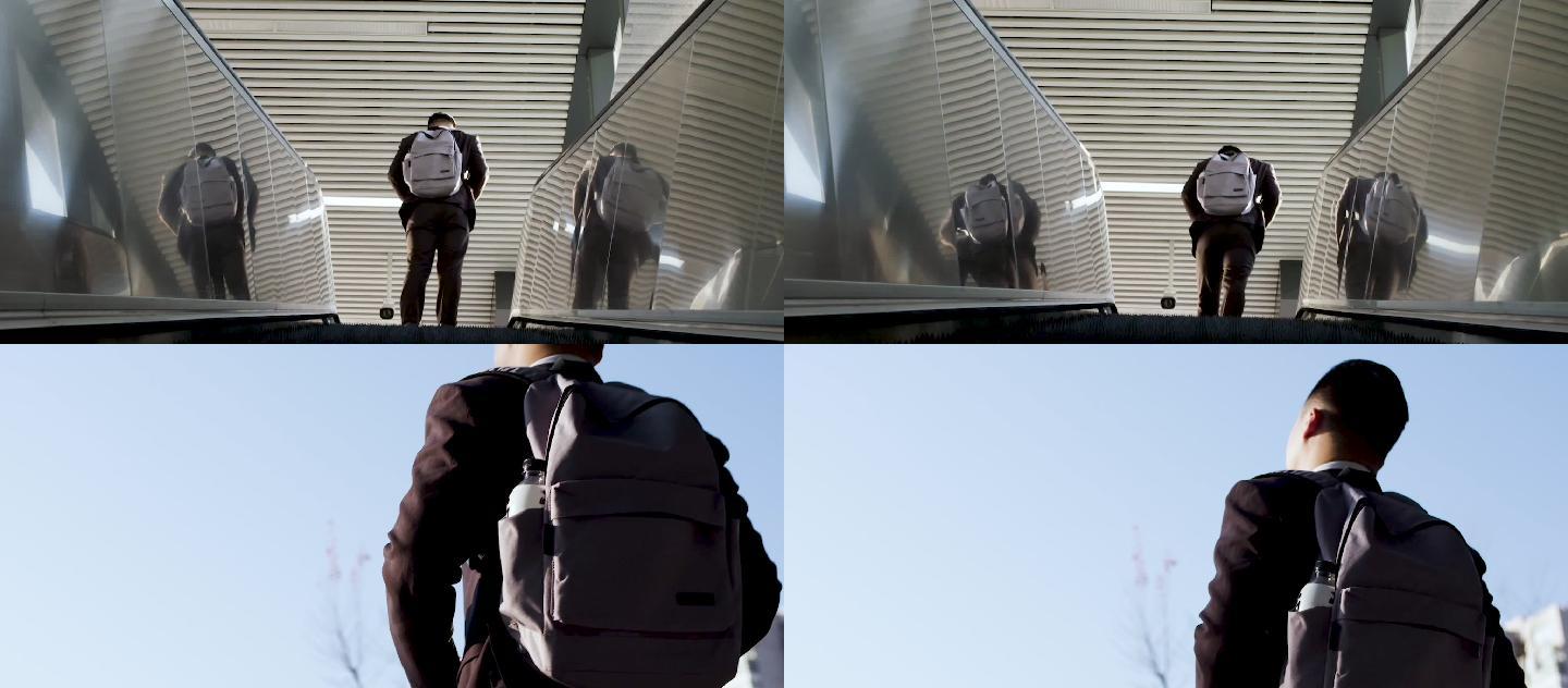 2K拍摄 背包男走出地铁站