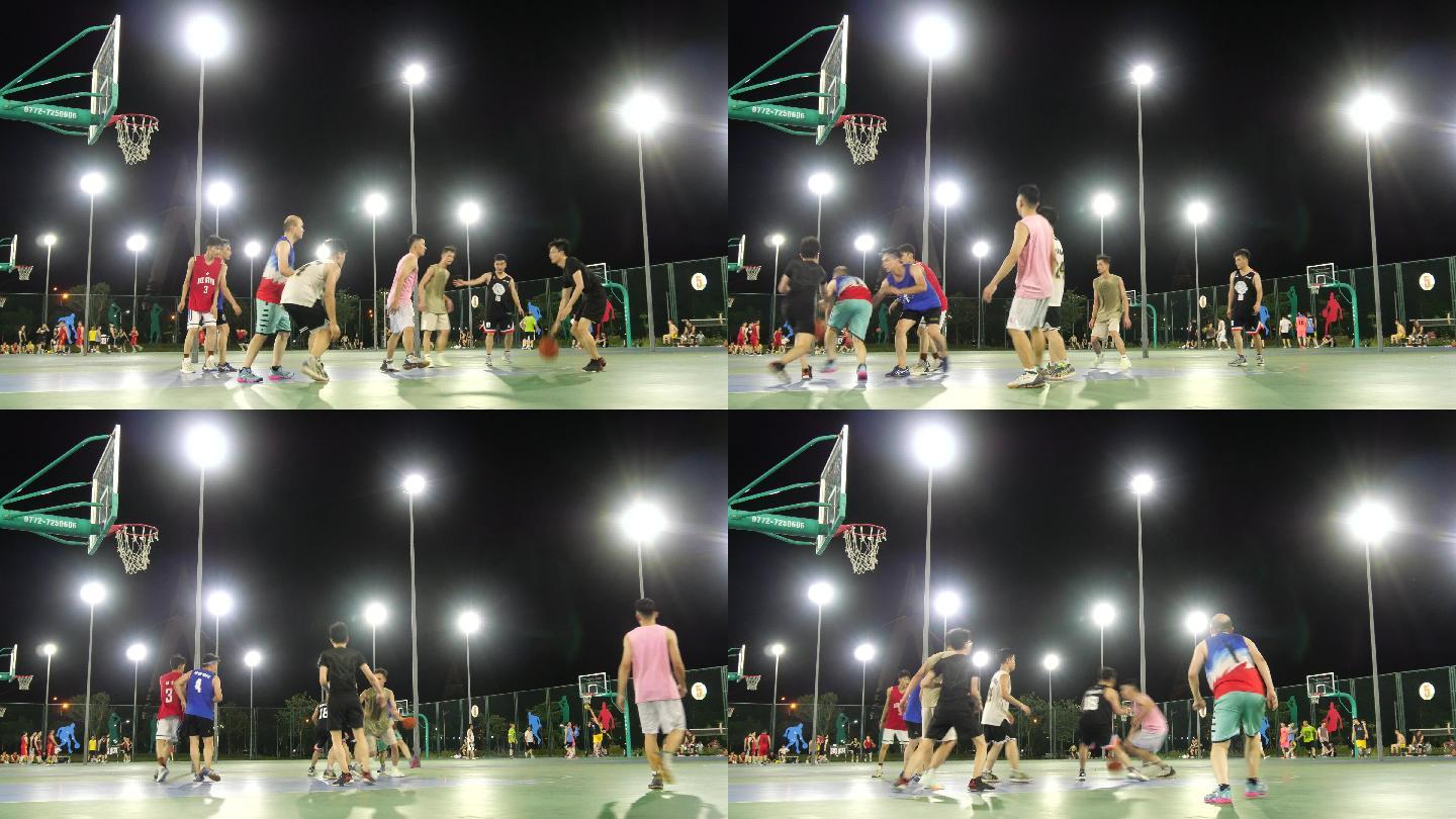 夜间运动 打篮球