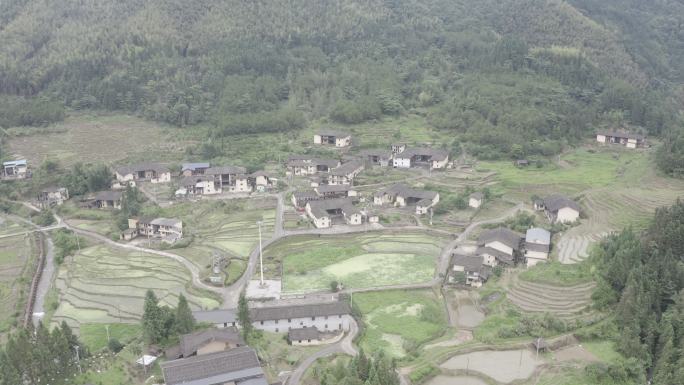 山中村 贫困村 古村落 古早村 山村灰度