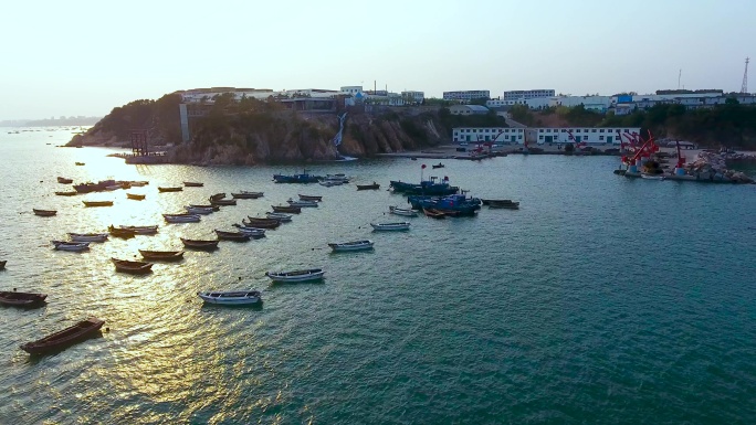 渔港 清晨 渔船  渔村