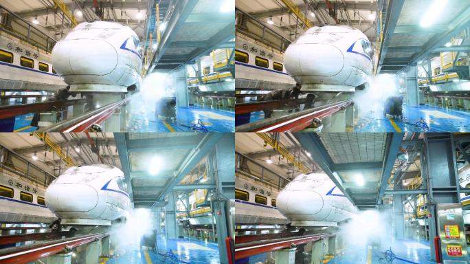 和谐号 高铁动车 清洗