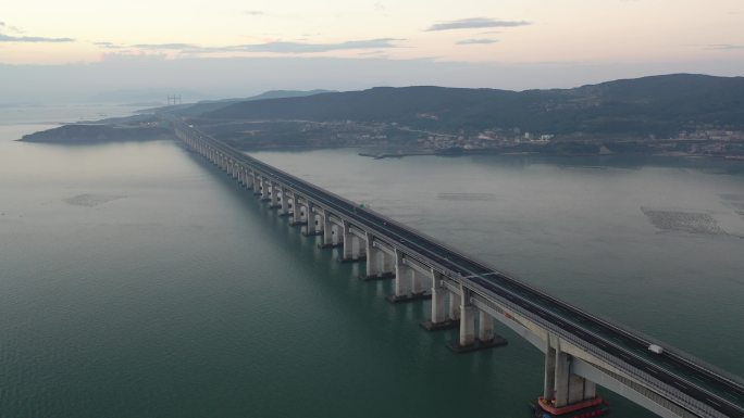 原创 福建福州平潭海峡公铁大桥航拍景观