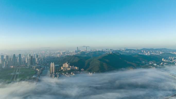 大连滨海路城市山海航拍延时