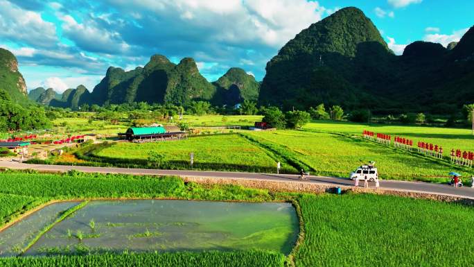 遇龙河风景区延时航拍和实时航拍田园