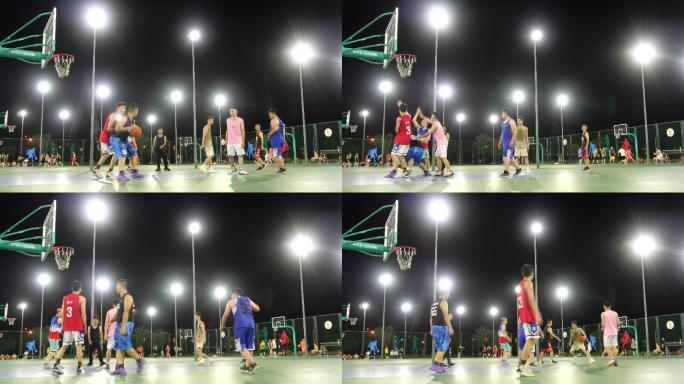 夜间运动 晚上打篮球