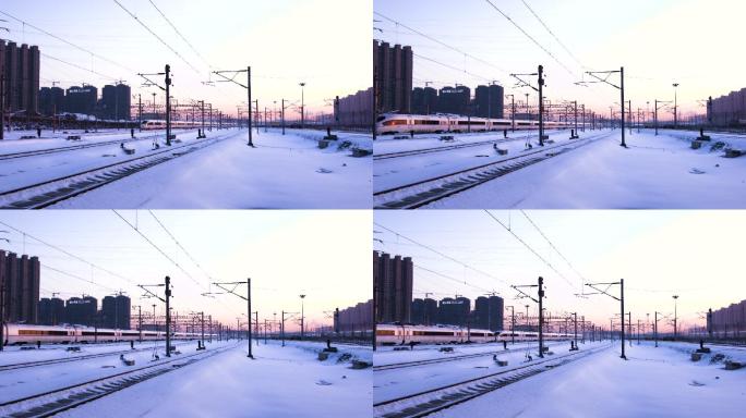 高铁行驶 雪天高铁