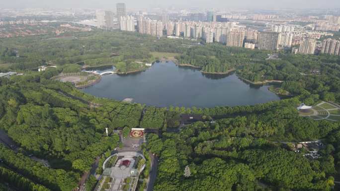 上海世纪公园4K航拍原素材