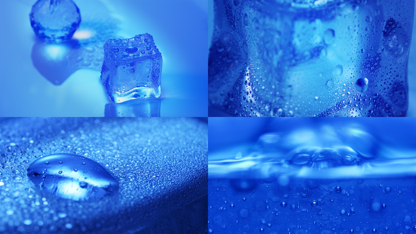 水润蓝色精华液水浪素材