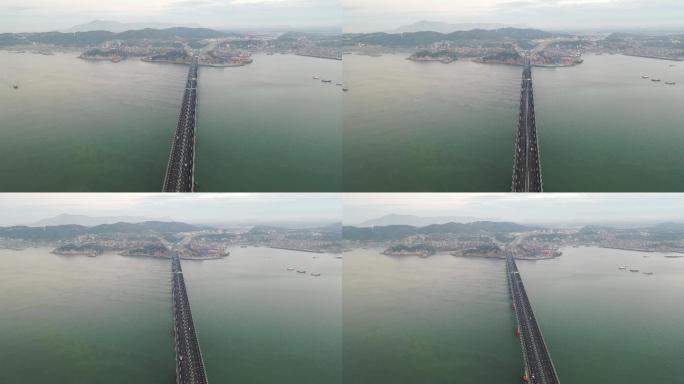 原创 福建福州平潭海峡公铁大桥航拍景观