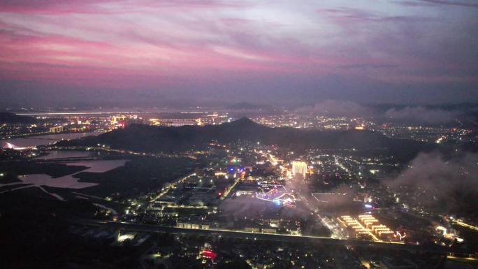 玉环 龙溪 延时 夕阳 火烧云 夜景