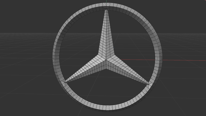 C4D奔驰车标建模