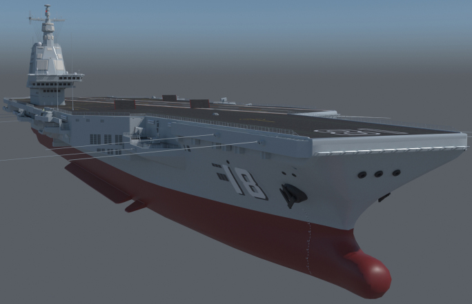 003型航母18号舰福建舰精准外形展示