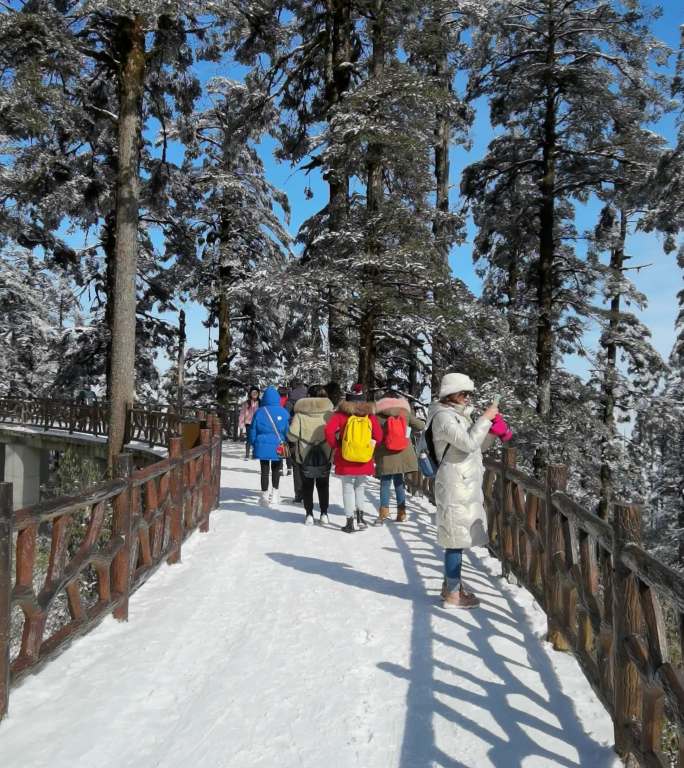 四川洪雅瓦屋山冰雪风光，瓦屋山云海雪景