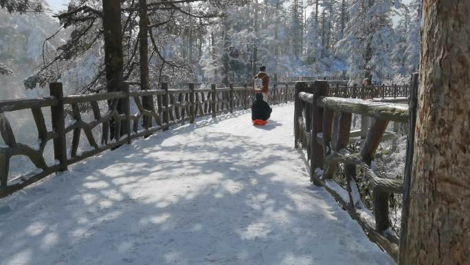 四川洪雅瓦屋山冰雪风光，瓦屋山云海雪景